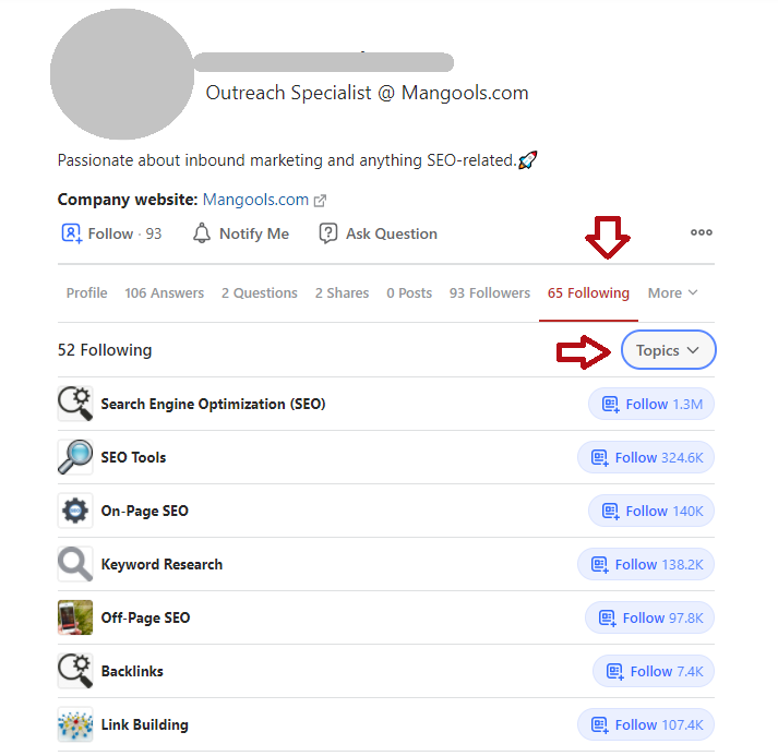 quora vartotojų srautas