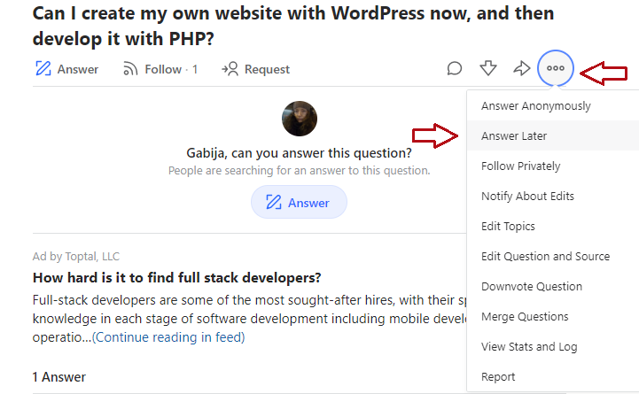 quora vartotojų srautas